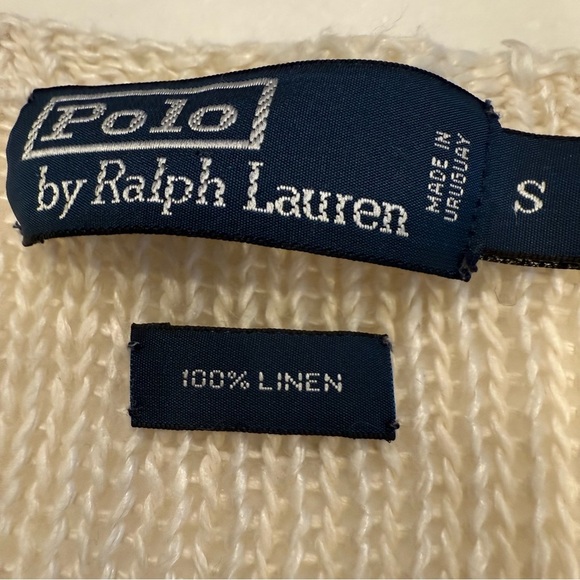 Ralph Lauren Women’s Open Knit LINEN Sweater Crew Neck Long Sleeve Sz S - Picture 13 of 13